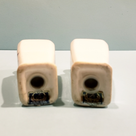 Royal Sealy Vintage Christmas RARE Salt Pepper Shakers Japan Boy Girl Poinsettia - Picture 4 of 8